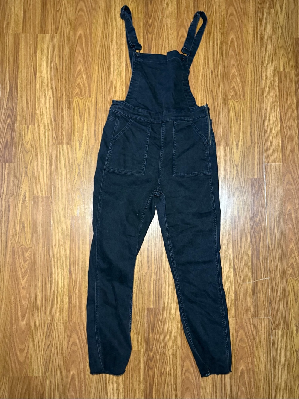 Madewell Cross Back skinny overalls black minimalist boho size medium - Picture 2 of 6